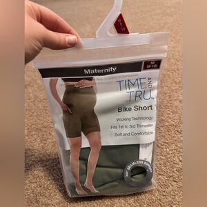 Time and Tru Maternity Bike Shorts - Olive